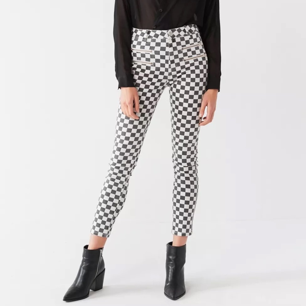 BDG Twig High-Rise Skinny Jean – Checkered Zip